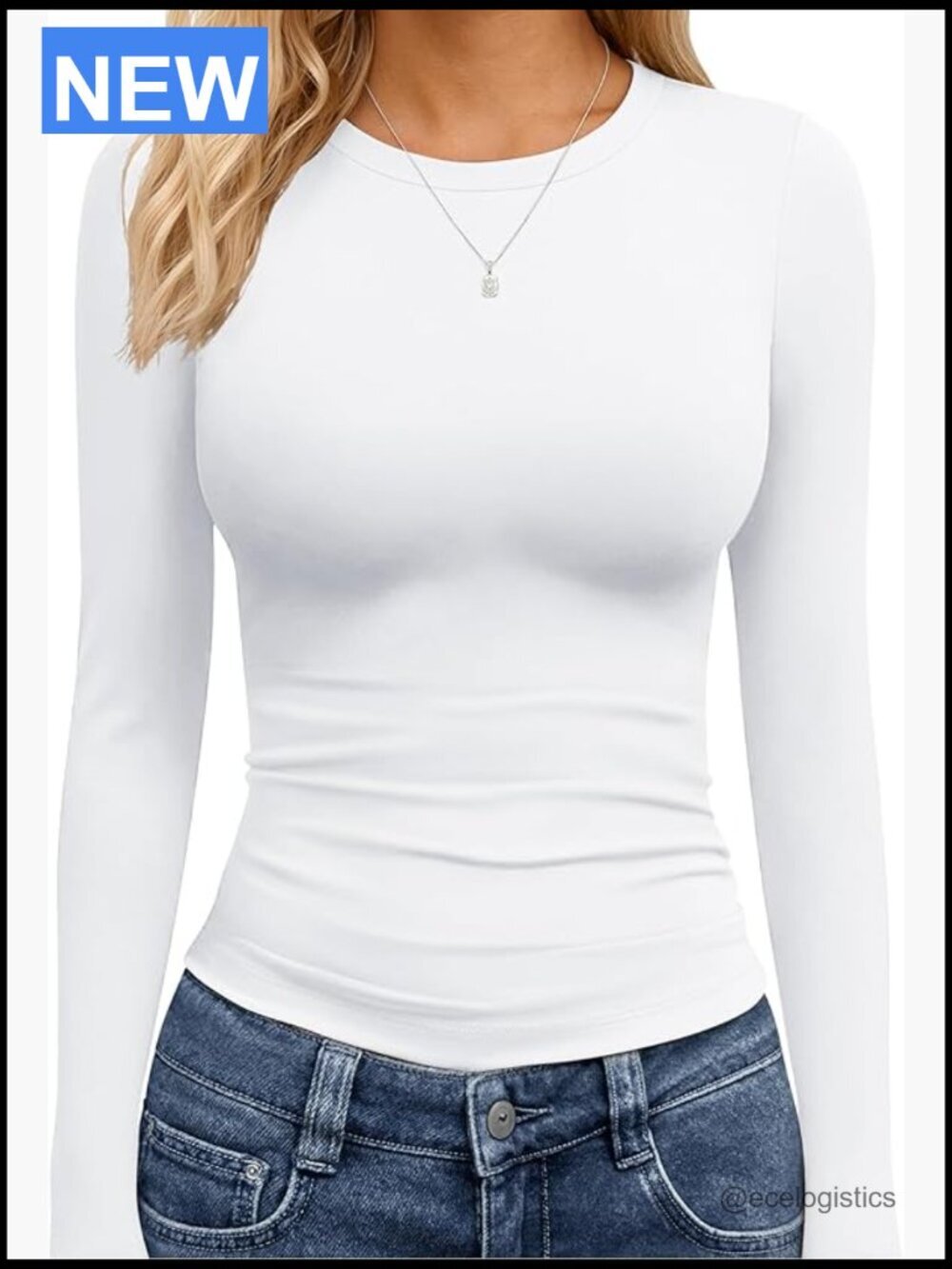 Long Sleeve Crop Top for Women Slim Fit Crew Neck Stretchy Basic Tee Y2K Workout
